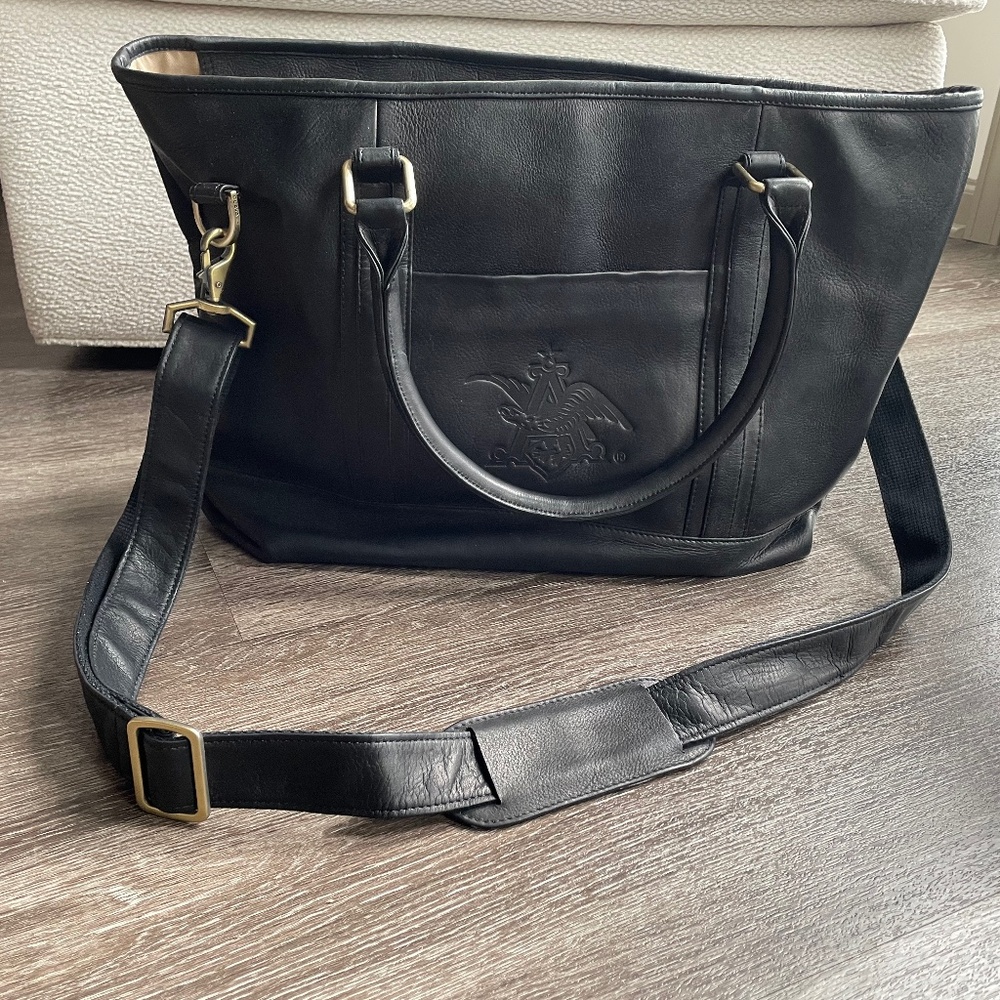 Clava - Roadster Leather Travel Tote - Anheuser-Busch logo